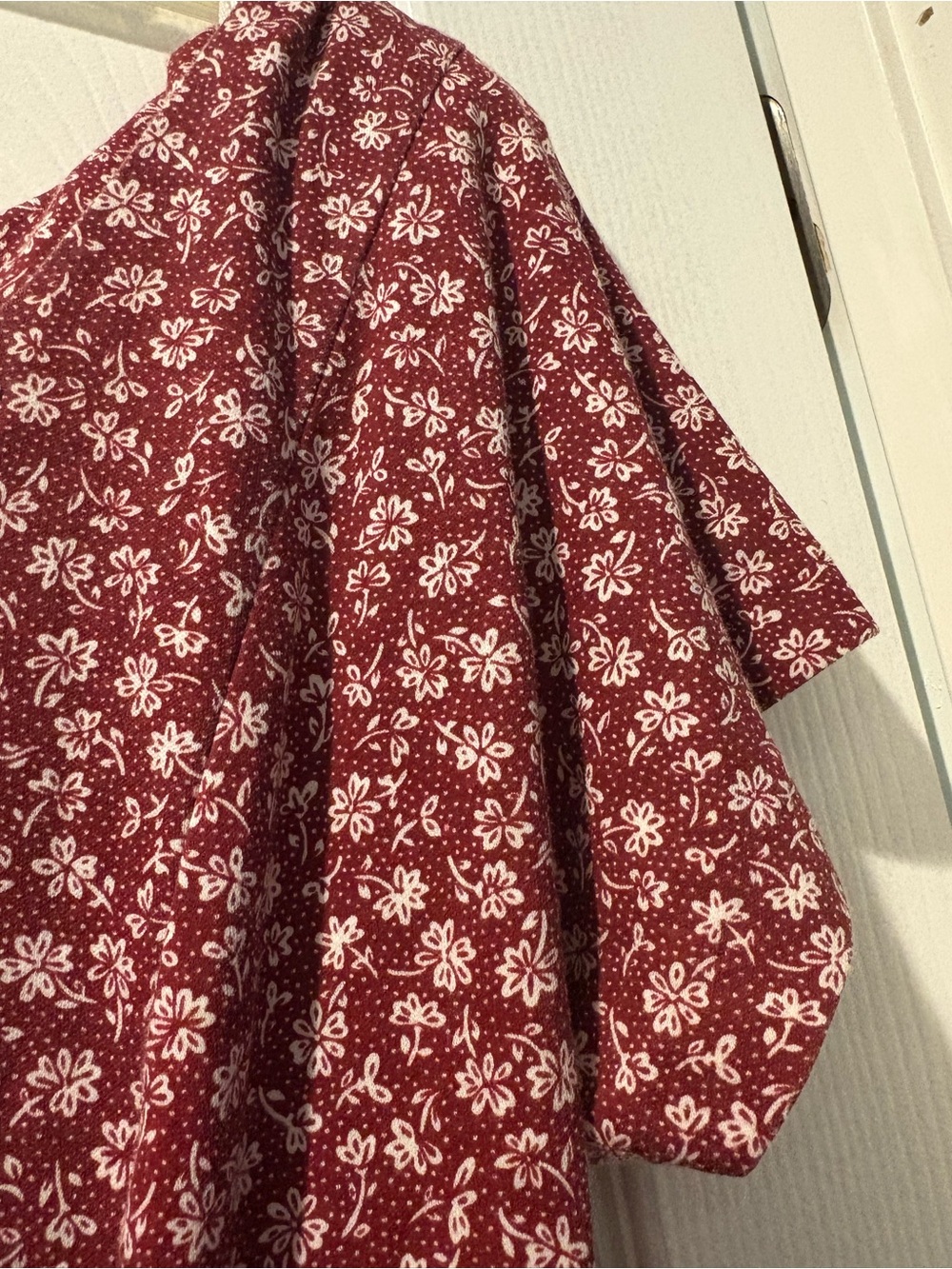 90’s Vintage Floral Maxi Dress in Dusty Rose with White Print - Picture 7 of 8
